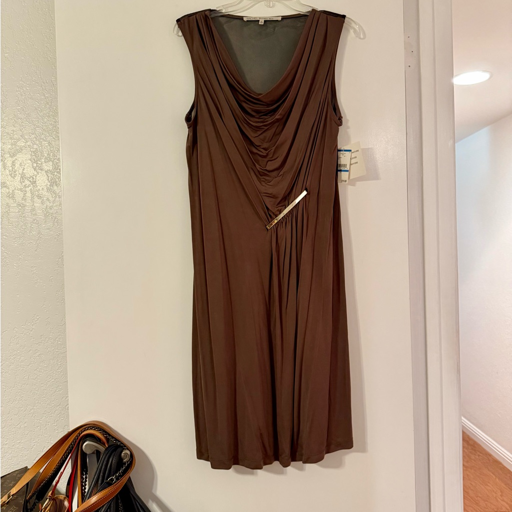 Rachel Rachel Roy Elegant Brown Sleeveless Dress Size Xl